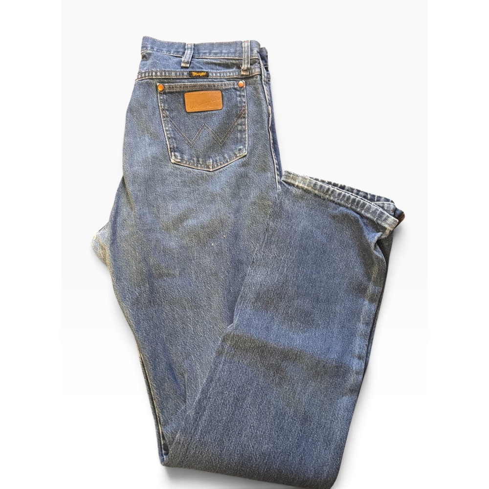 Wrangler 13MWZ Cowboy Cut Jeans Mens 36x38 Blue Denim Straight Leg Vintage
